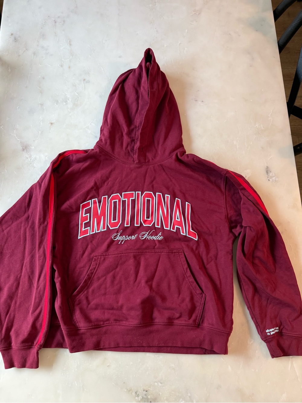Emotional Support Hoodie - Burgundy Women's Hoodie
